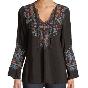 Johnny Was Colorful Embroidered Blouse
